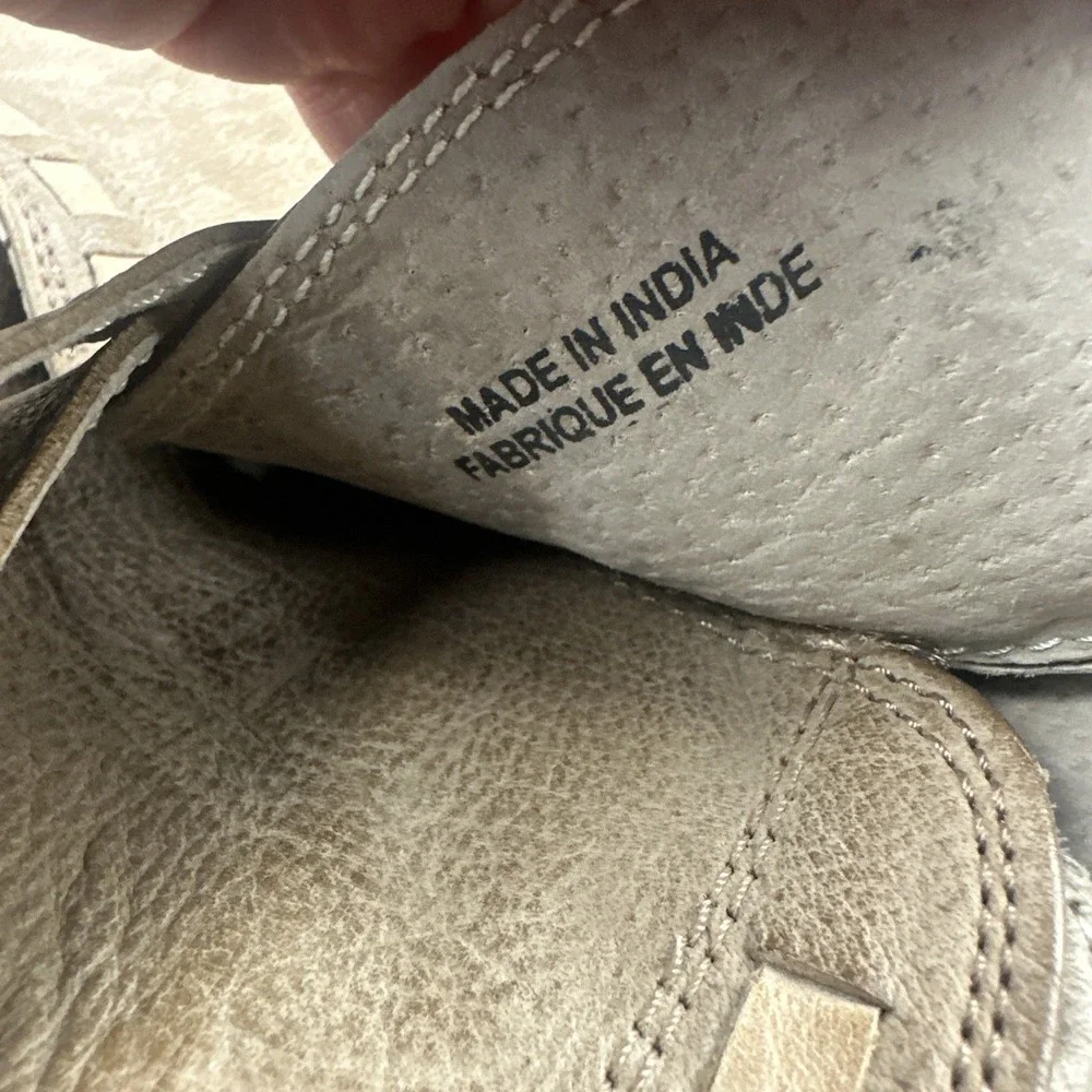 Free‎ People Heirloom Distressed Beige Tan Leather Boots Size 40 - US 9/9.5